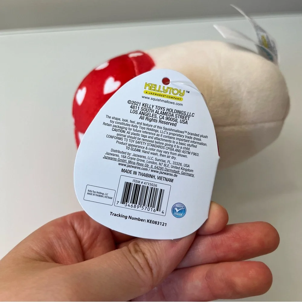 *SOLD* Squishmallows Malcolm Mushroom Hearts 5” Squishmallow Valentine’s Day - Picture 9 of 9